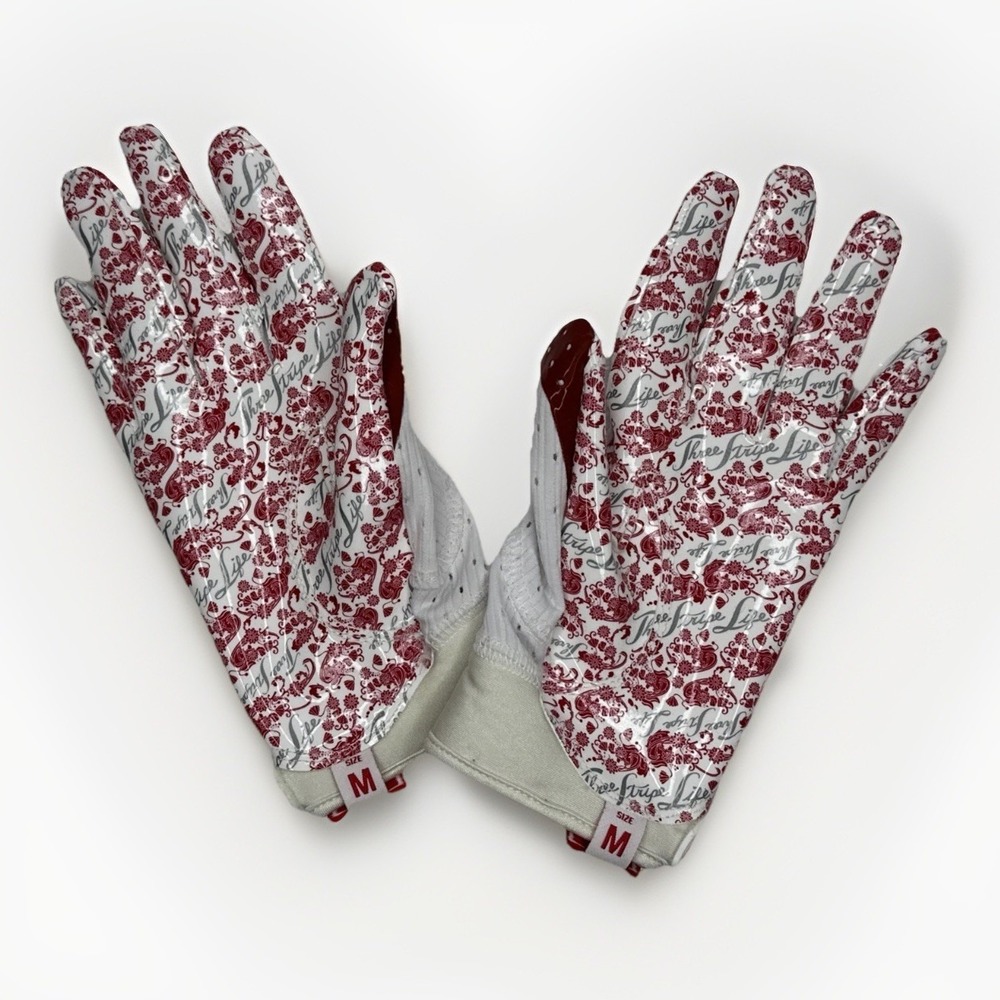 Adidas Adizero Three Stripe Life Football Gloves - Medium - NEW **DAMAGED**